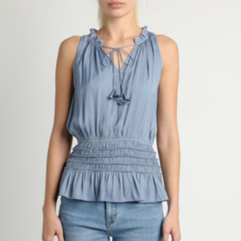 Current Air Sleeveless Smocked Waist Top in *PINK*
